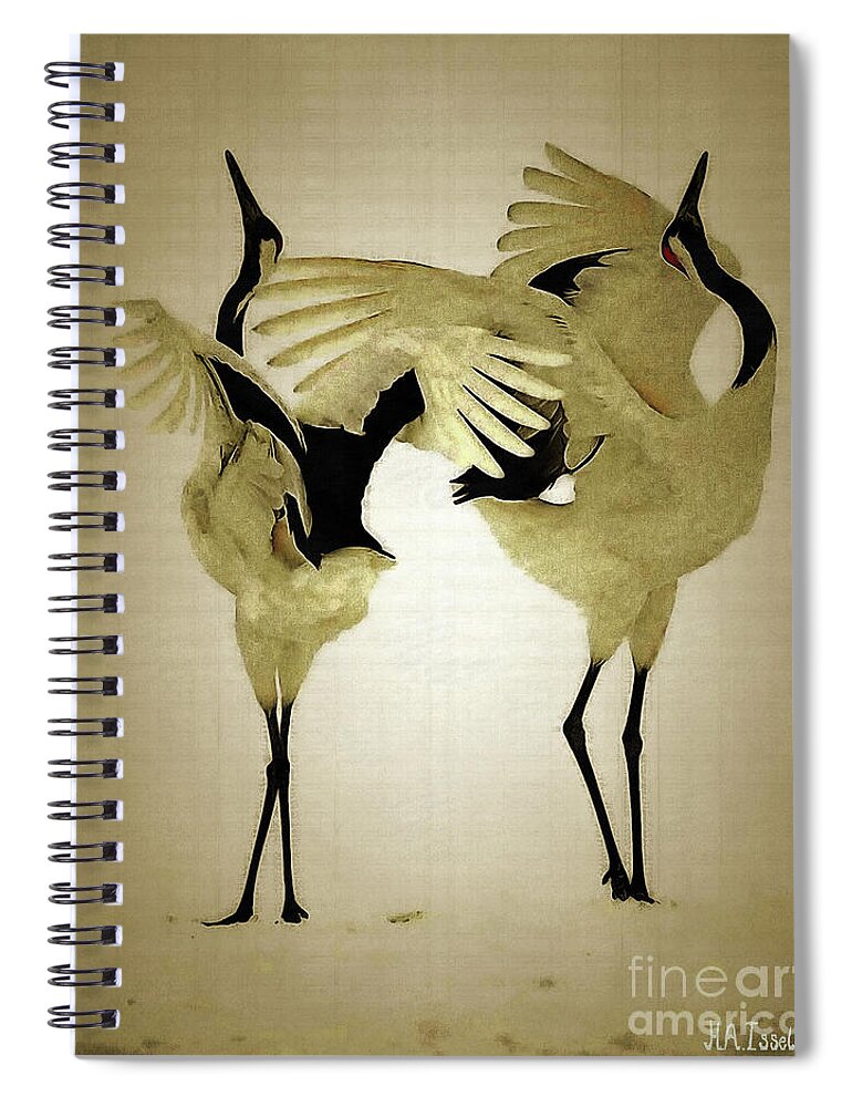 Birds Spiral Notebook featuring the digital art Waltz of the Cranes by Humphrey Isselt