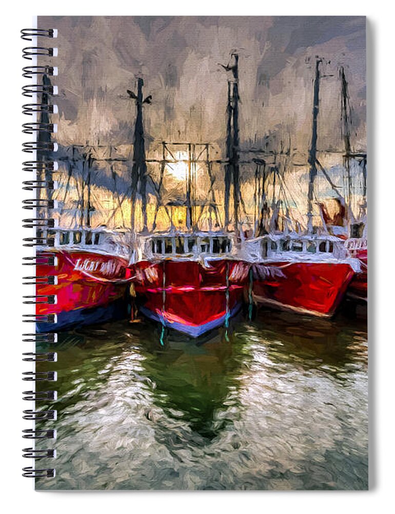 Wanchese Spiral Notebook featuring the photograph Wanchese Fishing Company Fleet by Jerry Gammon