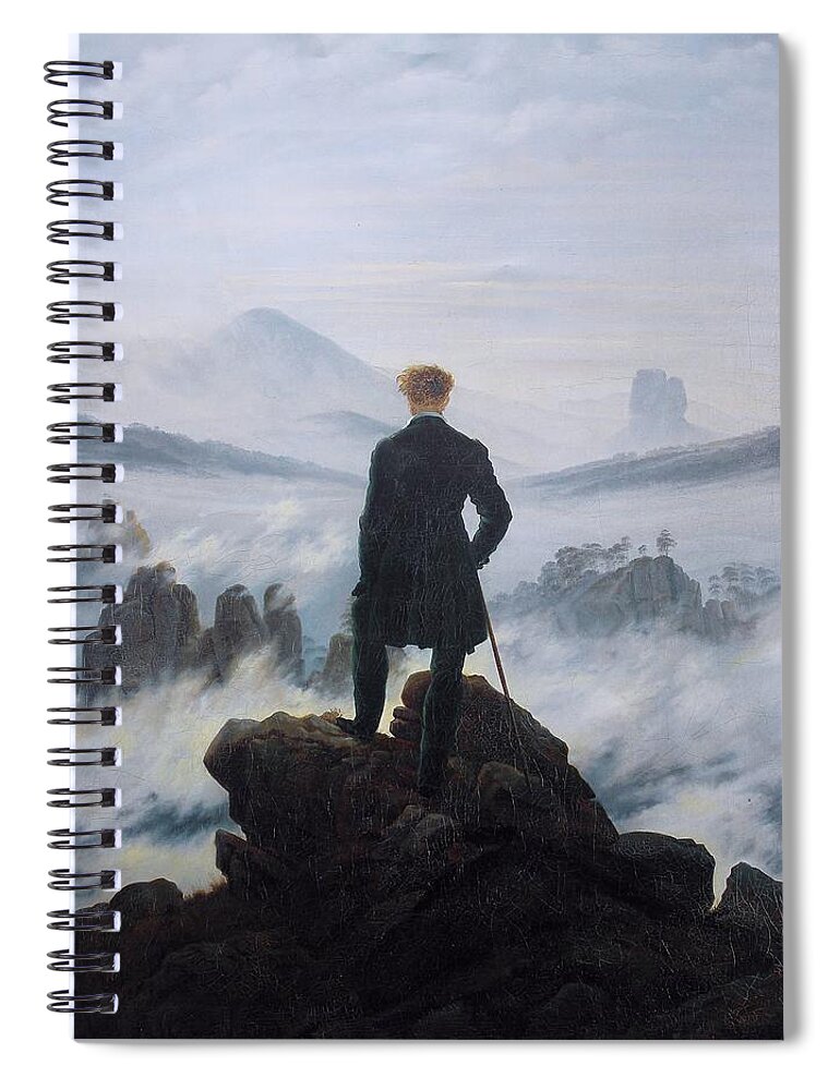 Caspar David Friedrich Spiral Notebook featuring the painting Wanderer Above The Sea Of Fog by Caspar David Friedrich