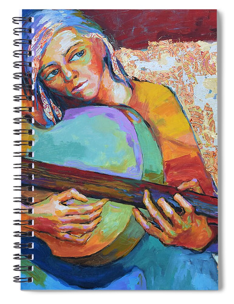 Original Painting Spiral Notebook featuring the painting Wandering Melodies by Jyotika Shroff