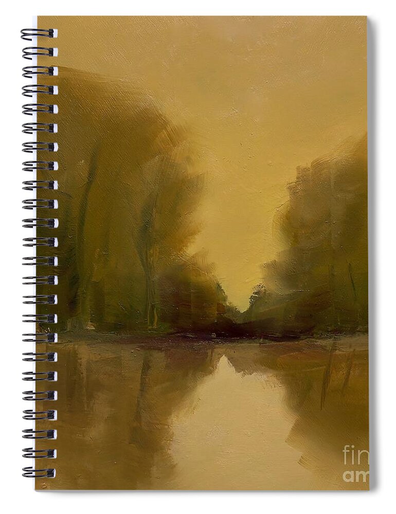 Landscape Spiral Notebook featuring the painting Warm Morning by Michelle Abrams