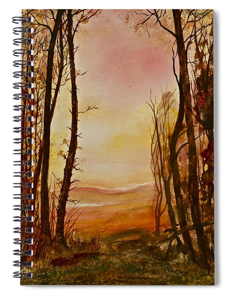 Sunrise Spiral Notebook featuring the painting Warm Way by Frank SantAgata