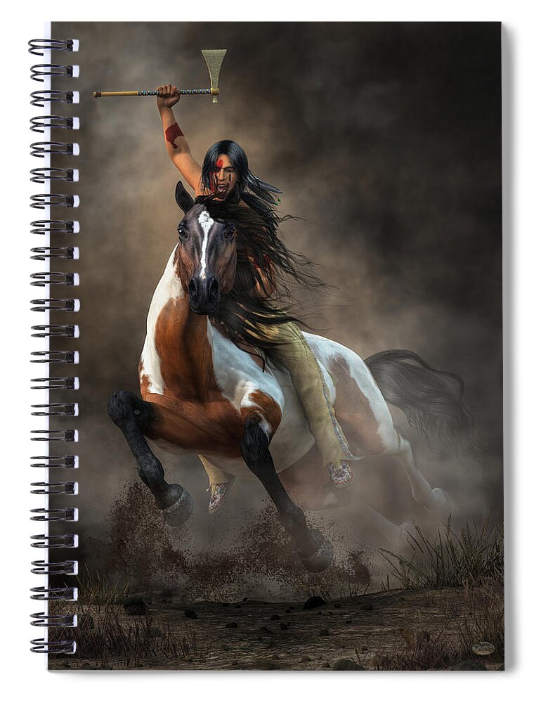 Warrior Spiral Notebook featuring the digital art Warrior by Daniel Eskridge