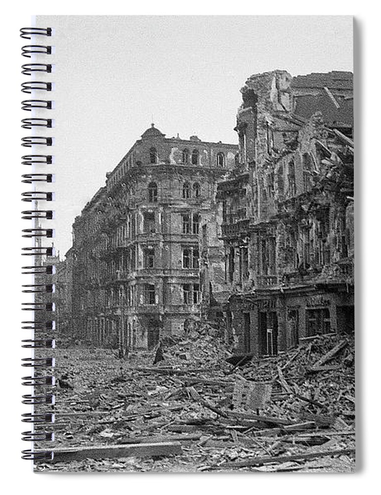 Warsaw Poland 1945 Spiral Notebook featuring the photograph Warsaw Poland 1945 by David Lee Guss
