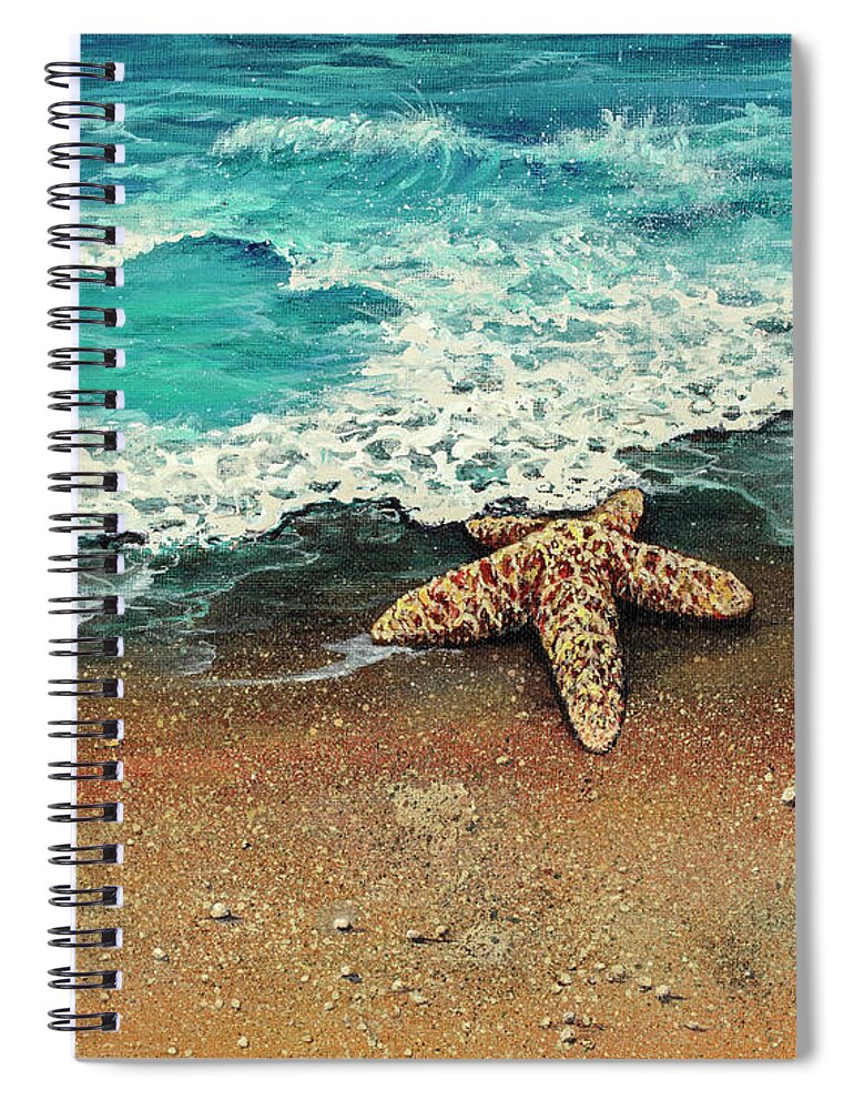 Seascape Spiral Notebook featuring the painting Washed Ashore by Darice Machel McGuire
