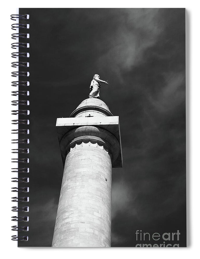 Washington Monument Spiral Notebook featuring the photograph Washington Monument in Black and White Baltimore by James Brunker