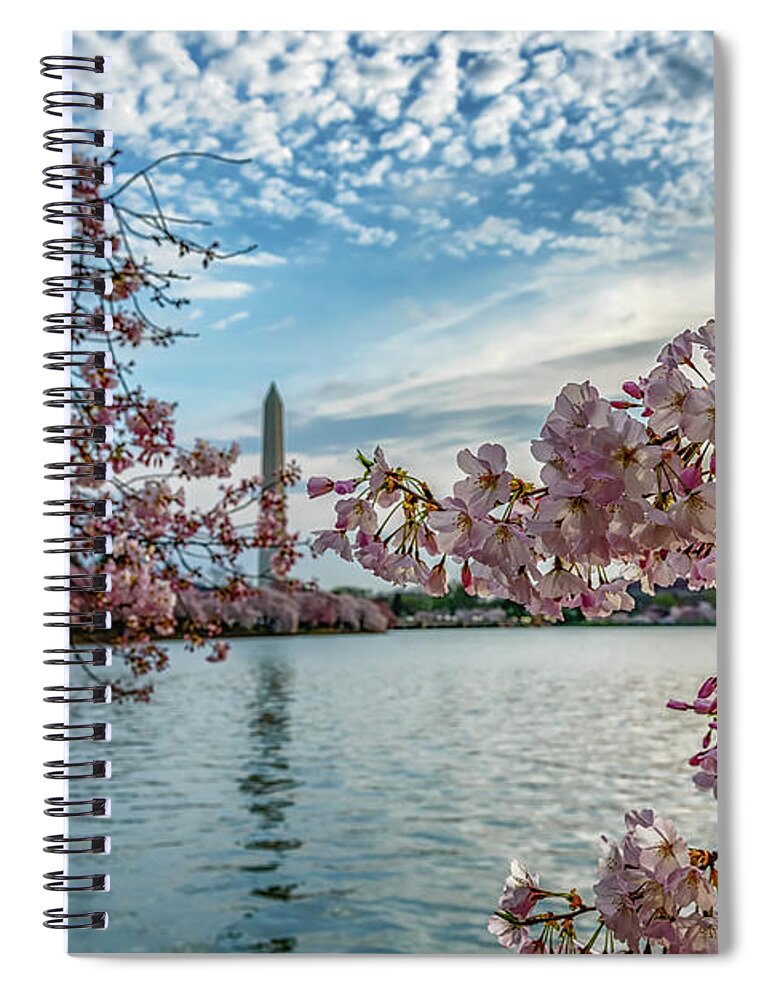 Washington Monument Spiral Notebook featuring the photograph Washington Monument through Cherry Blossoms by Thomas R Fletcher