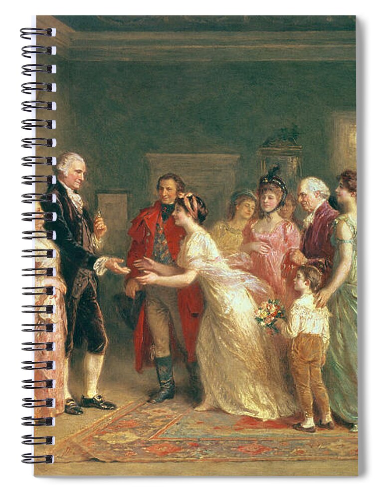 Washington Spiral Notebook featuring the painting Washingtons Birthday by Jean Leon Jerome Ferris