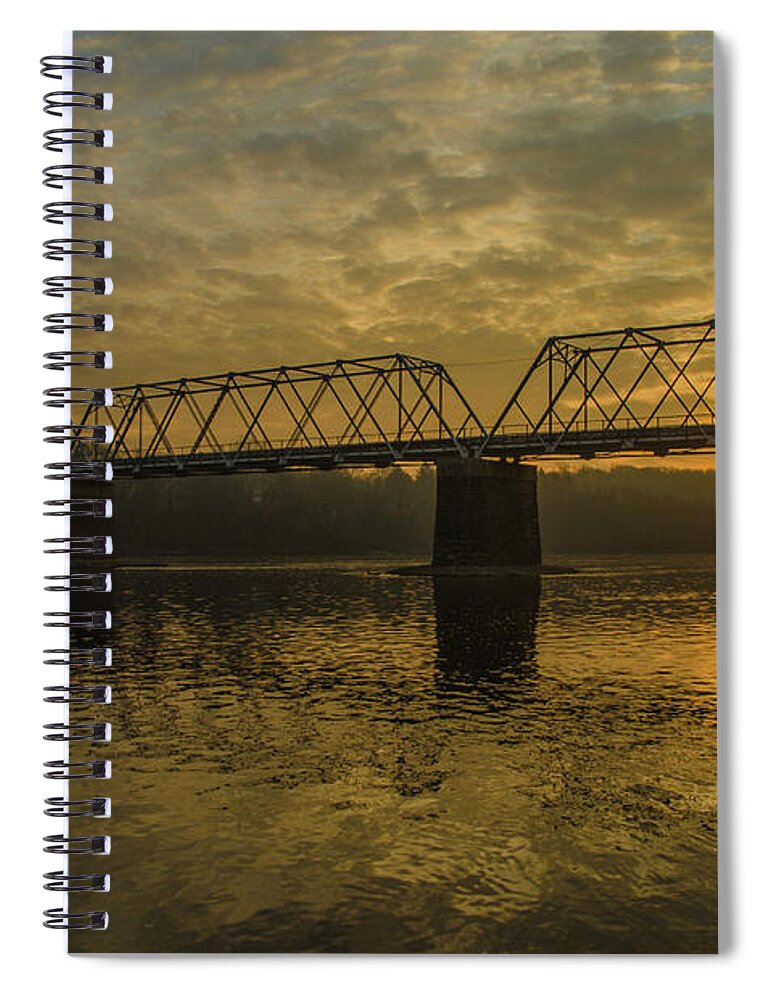 Washingtons Spiral Notebook featuring the photograph Washingtons Crossing at Dawn by Bill Cannon