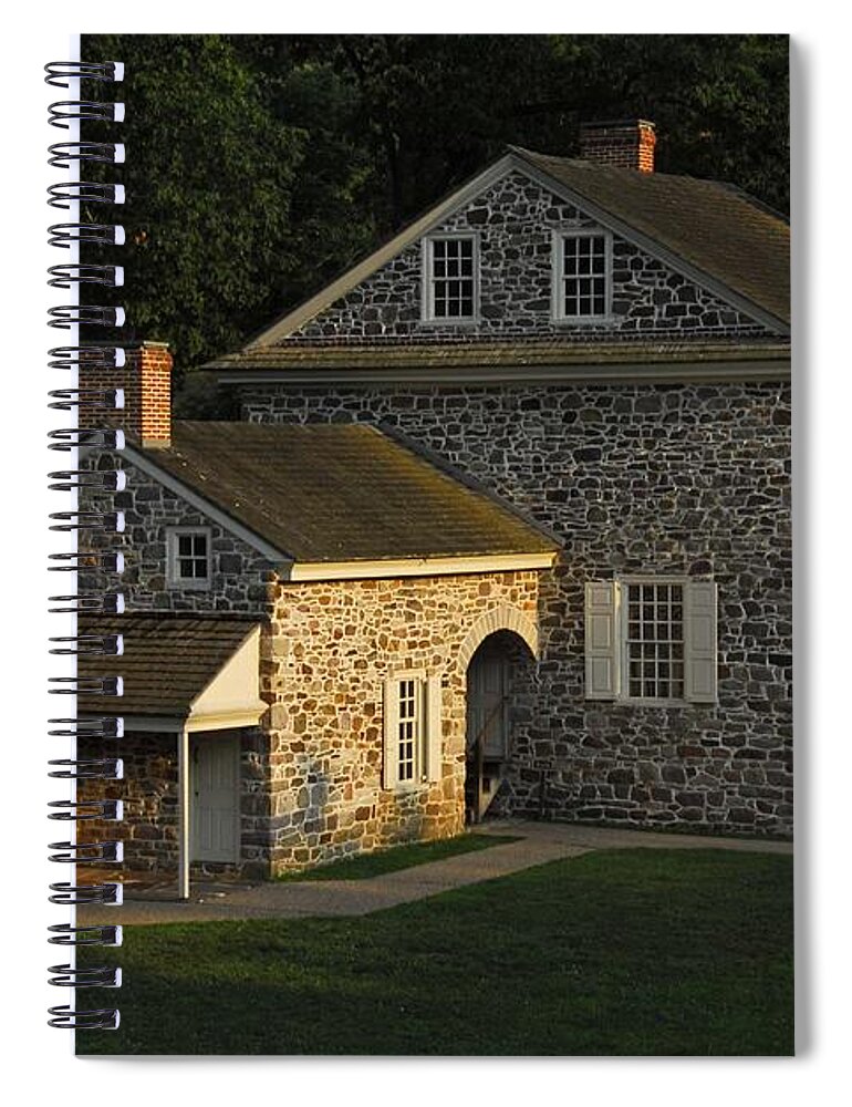 History Spiral Notebook featuring the photograph Washington's Headquarters at Valley Forge by Cindy Manero