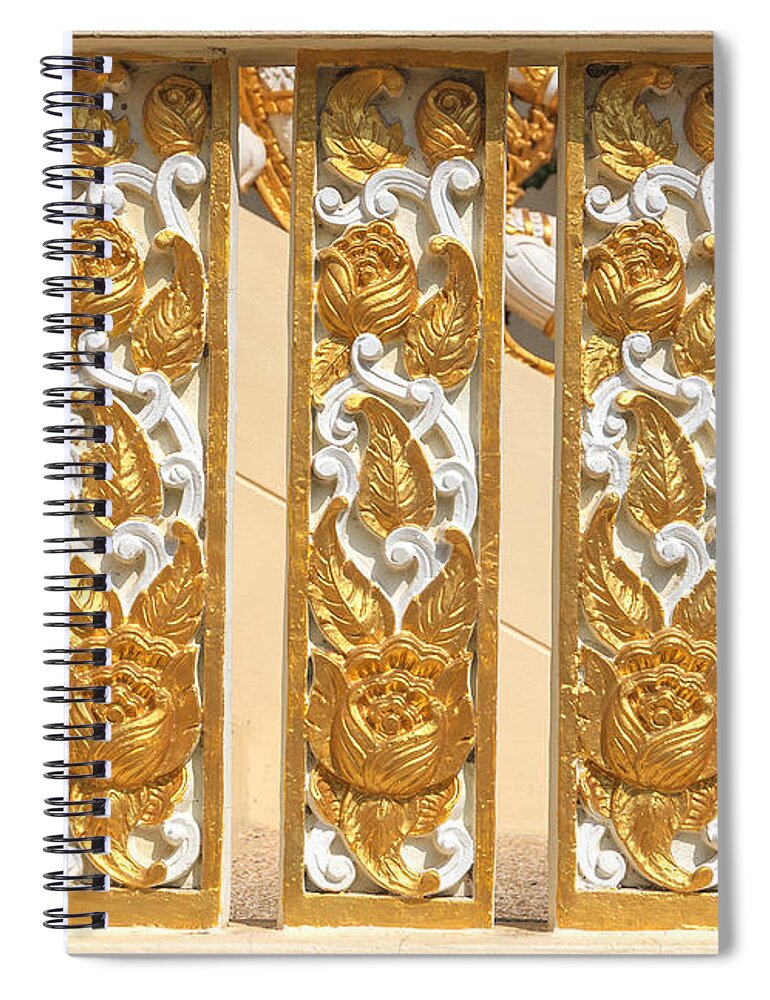 Temple Spiral Notebook featuring the photograph Wat Ban Na Meru or Crematorium Decorations DTHST0190 by Gerry Gantt