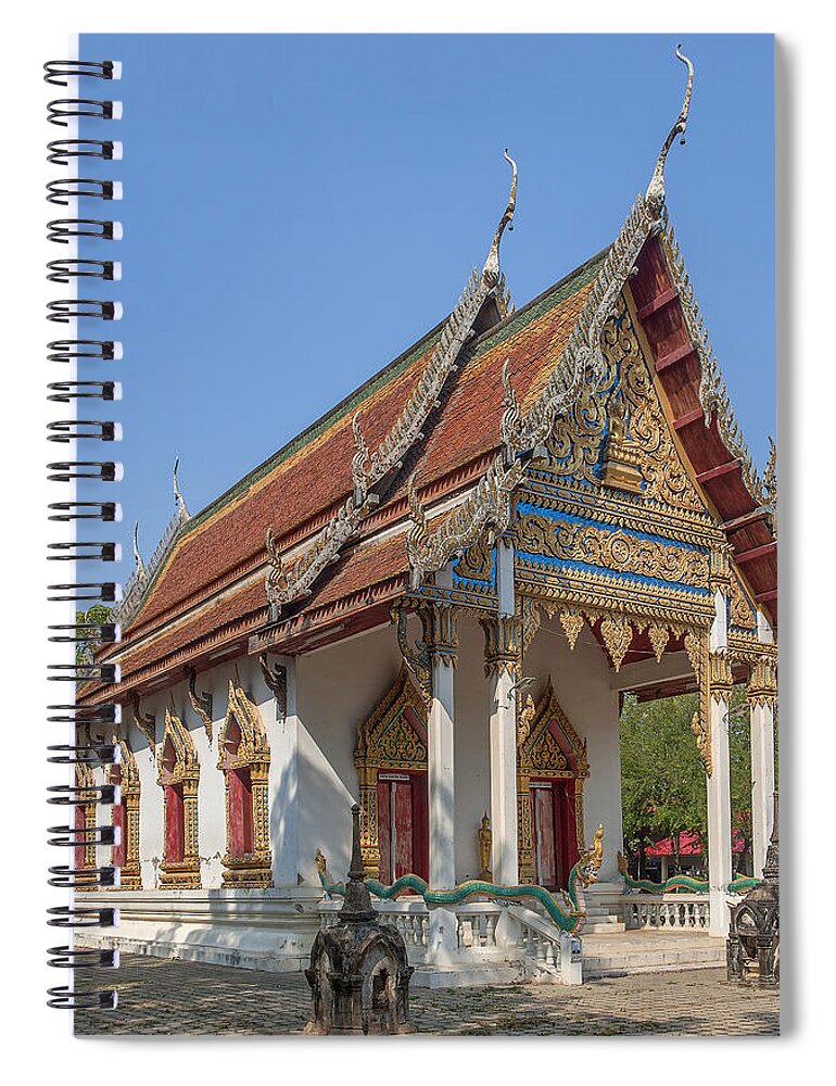 Temple Spiral Notebook featuring the photograph Wat Ban Na Phra Ubosot DTHST0176 by Gerry Gantt