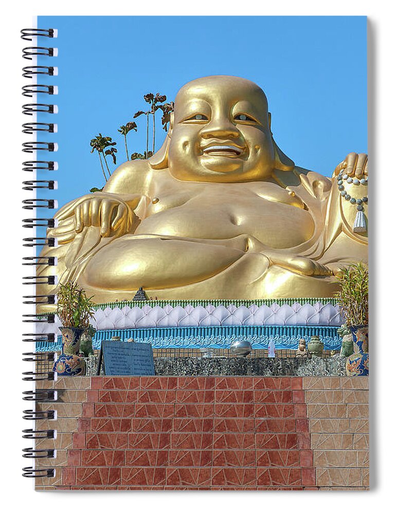 Scenic Spiral Notebook featuring the photograph Wat Piyaram Wealth Luck Buddha Shrine DTHCM1233 by Gerry Gantt