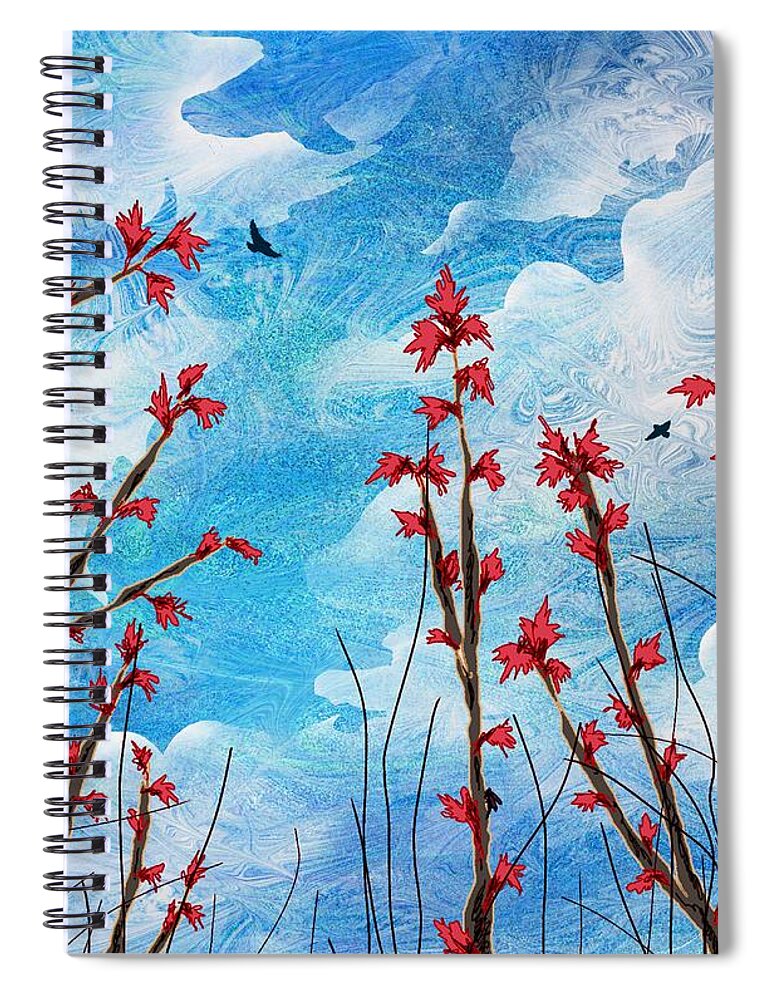 Abstract Spiral Notebook featuring the digital art Watching clouds go by by William Russell Nowicki