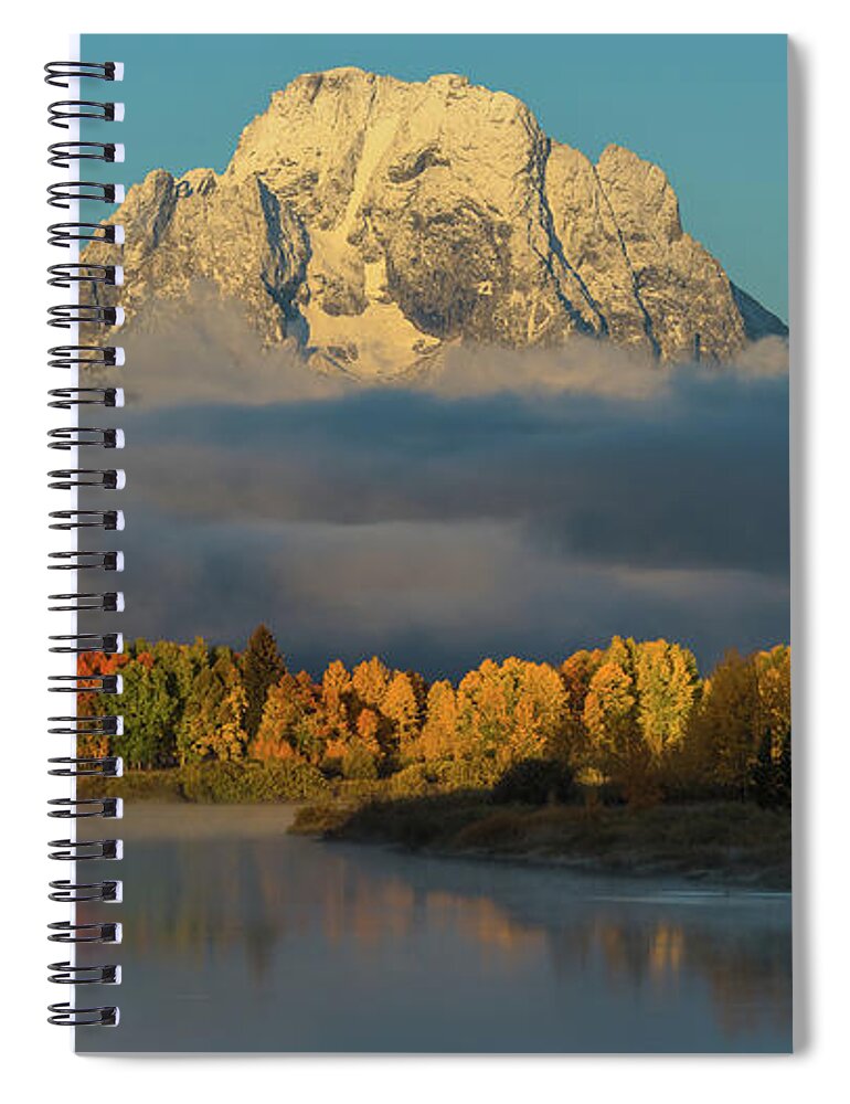 Mount Moran Spiral Notebook featuring the photograph Watching Light Dispel Darkness by Yeates Photography