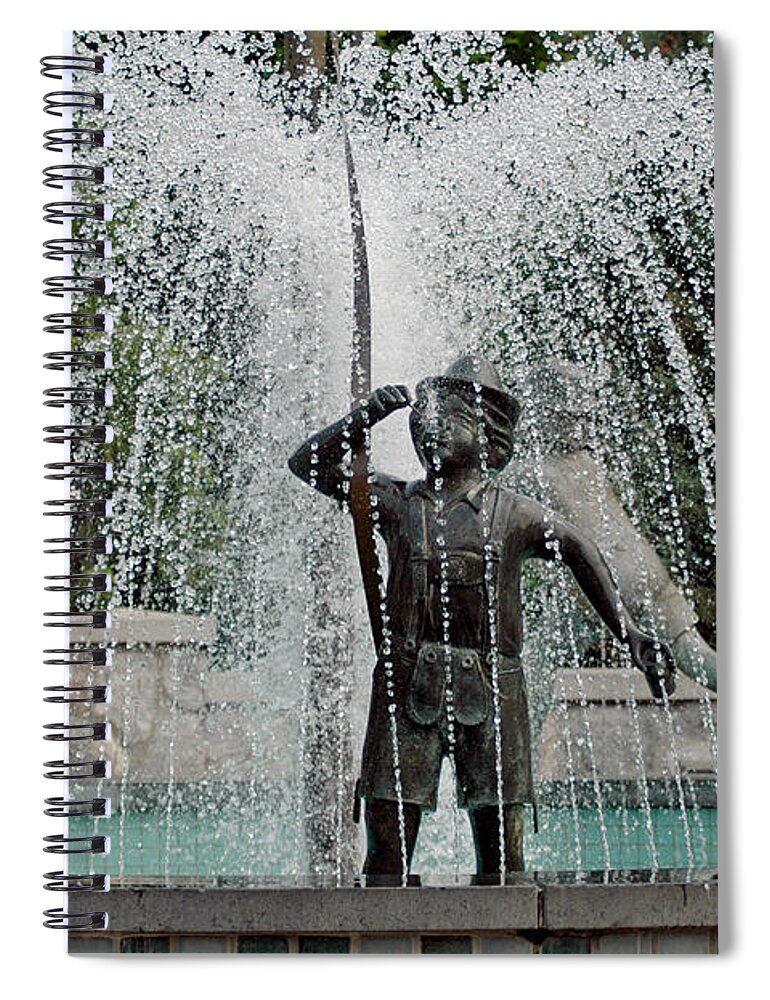 Usa Spiral Notebook featuring the photograph Water Boy by LeeAnn McLaneGoetz McLaneGoetzStudioLLCcom