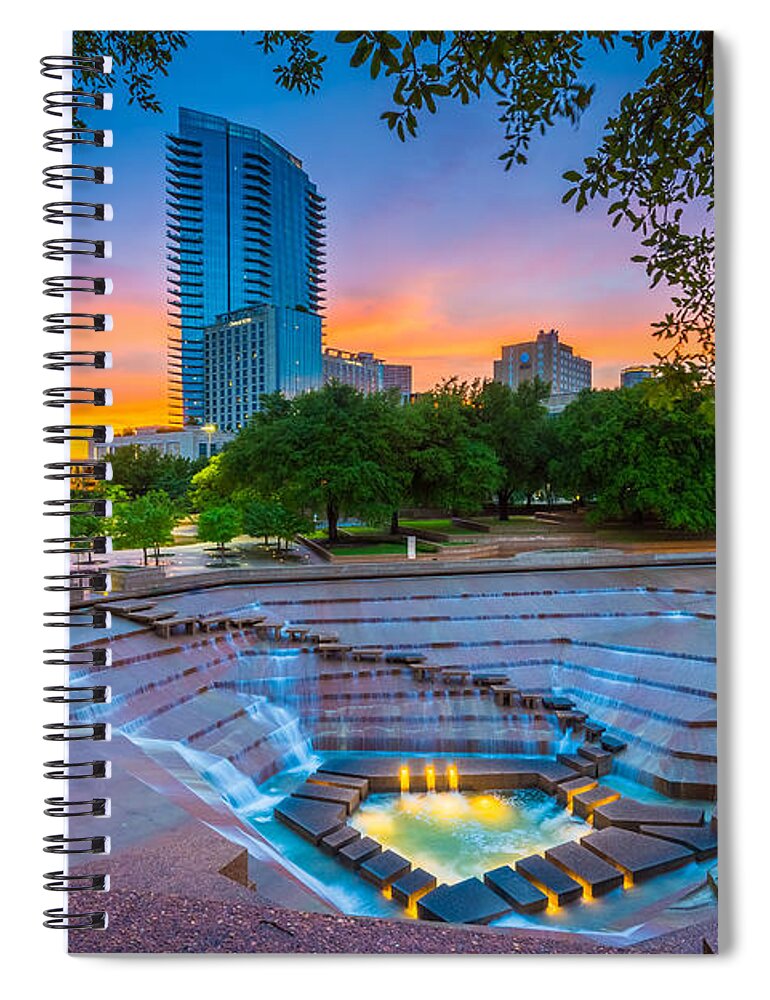America Spiral Notebook featuring the photograph Water Gardens Sunset by Inge Johnsson