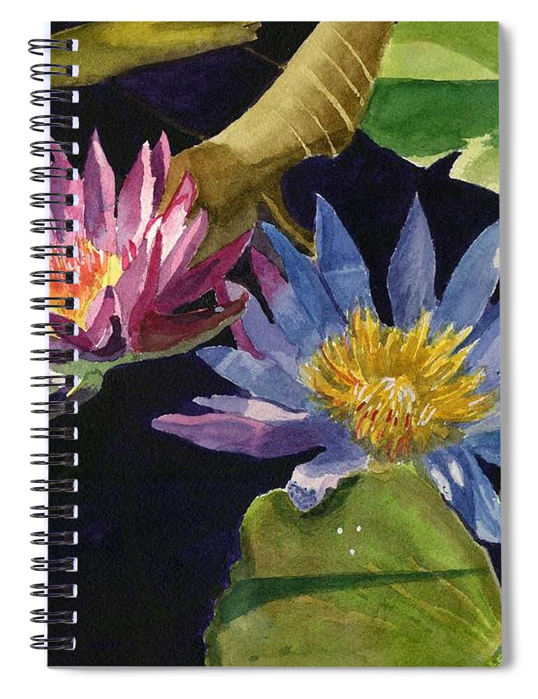 Waterlilies Spiral Notebook featuring the painting Water Lilies by Lynne Reichhart