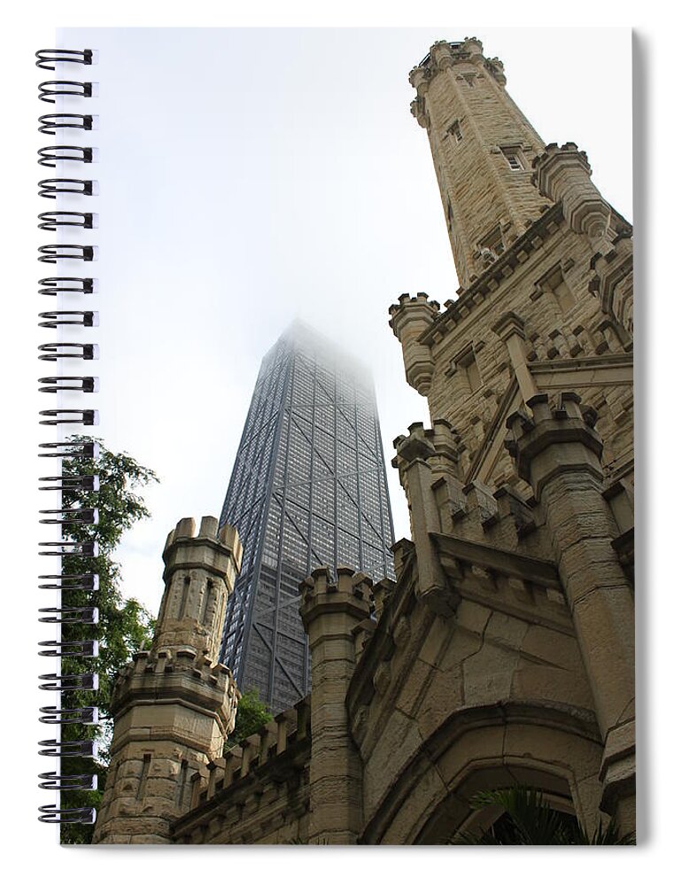 Chicago Spiral Notebook featuring the photograph Water Tower and Hancock by Lauri Novak