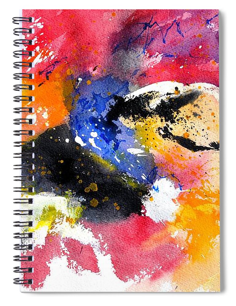 Abstract Spiral Notebook featuring the painting Watercolor 017081 by Pol Ledent