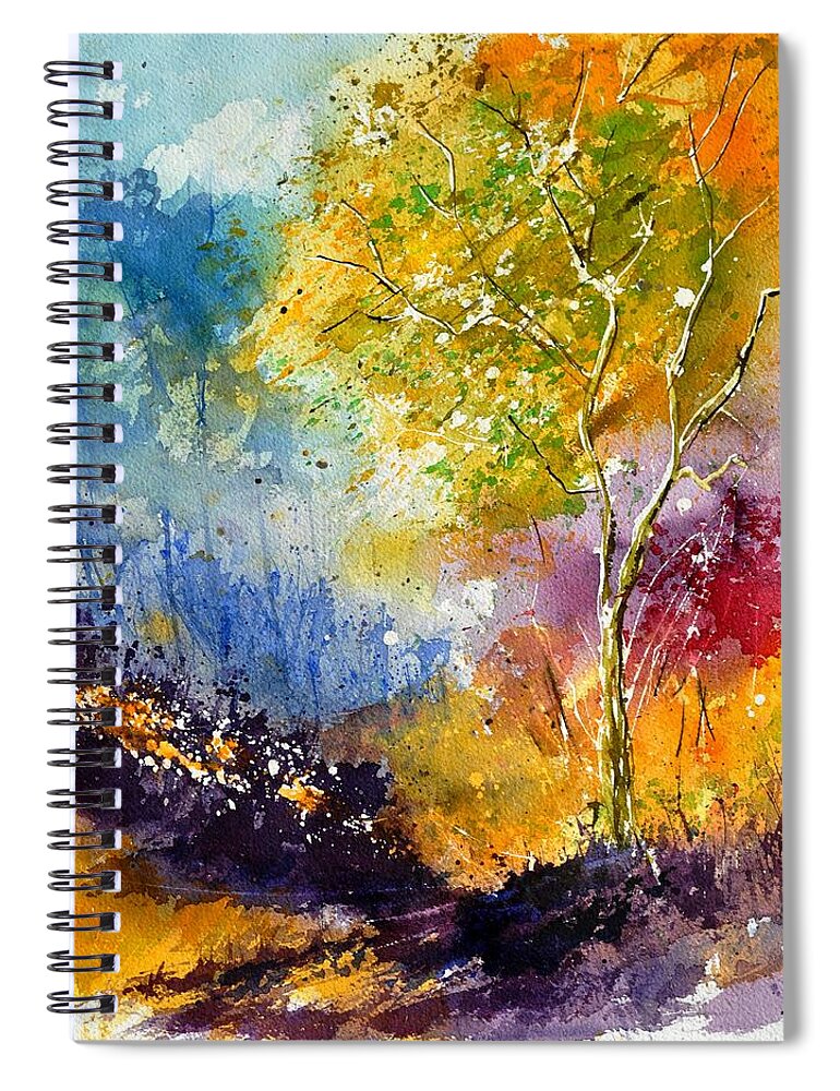 Landscape Spiral Notebook featuring the painting Watercolor 213042 by Pol Ledent