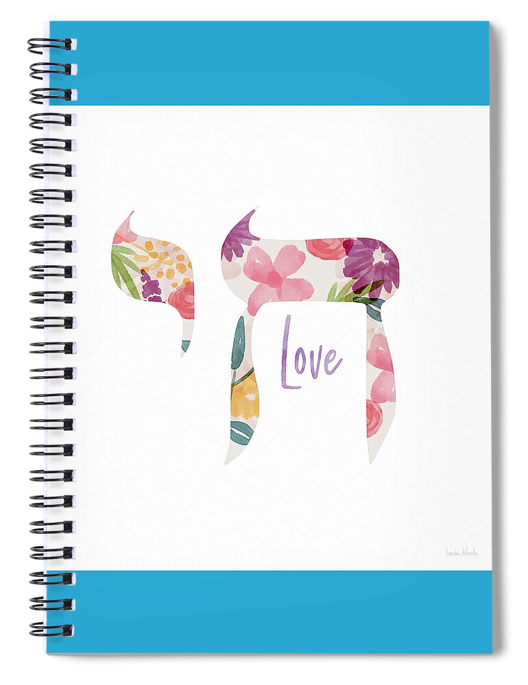 Chai Spiral Notebook featuring the mixed media Watercolor Floral Chai Love- Art by Linda Woods by Linda Woods