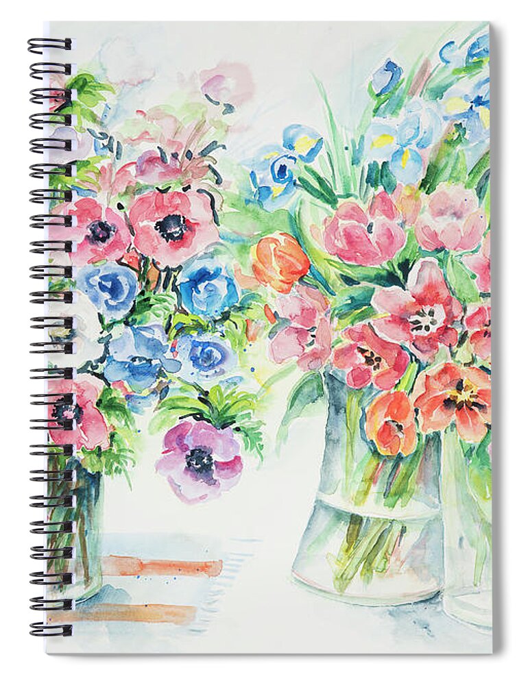 Flowers Spiral Notebook featuring the painting Watercolor Series 154 by Ingrid Dohm