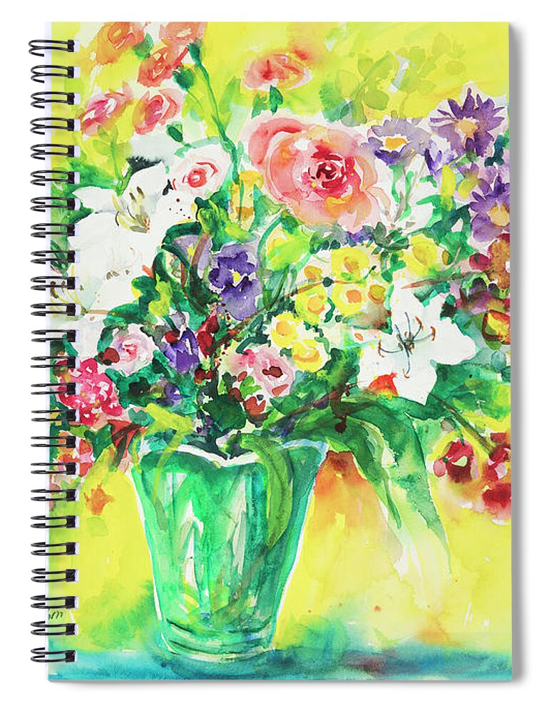 Flowers Spiral Notebook featuring the painting Watercolor Series 167 by Ingrid Dohm