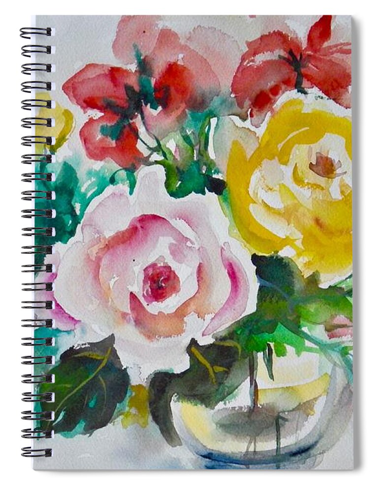 Flowers Spiral Notebook featuring the painting Watercolor Series 210 by Ingrid Dohm