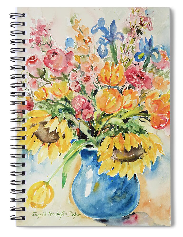 Flowers Spiral Notebook featuring the painting Watercolor Series124 by Ingrid Dohm