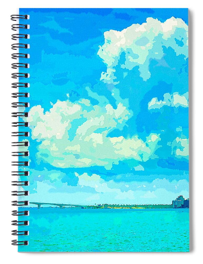 susan Molnar Spiral Notebook featuring the photograph Watercolor Spring on Sarasota Bay by Susan Molnar