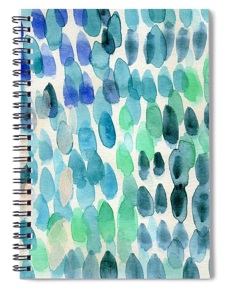 Water Spiral Notebook featuring the painting Waterfall 2- Abstract Art by Linda Woods by Linda Woods