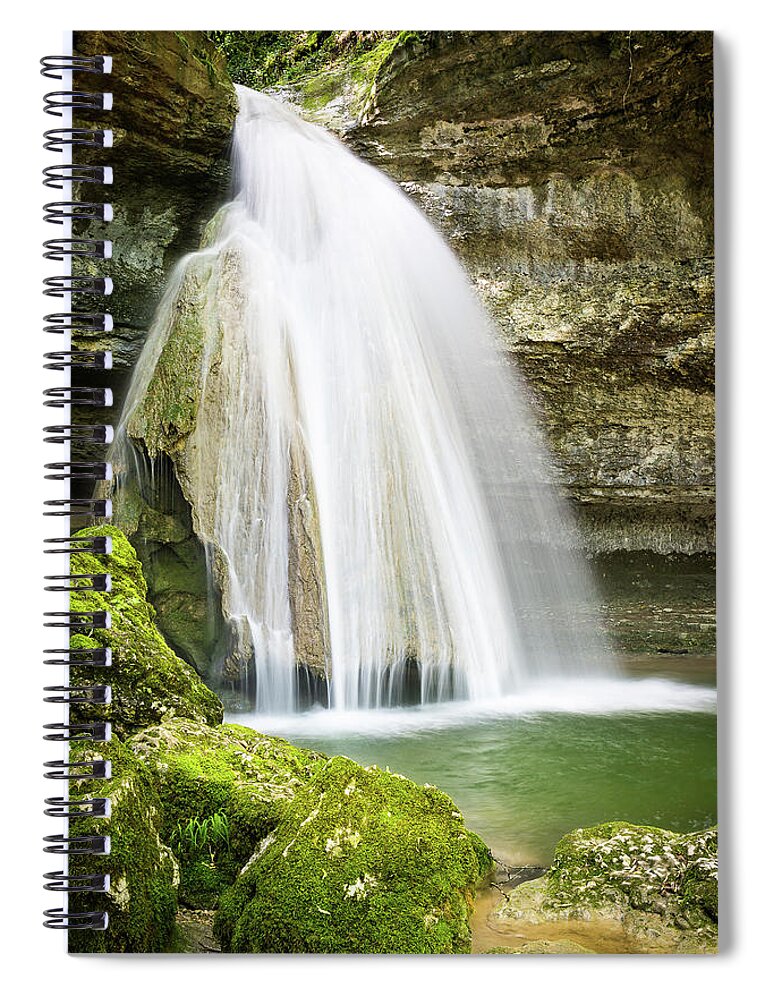 Waterfall Spiral Notebook featuring the photograph Waterfall of the Sugar loaf - Bugey - France by Paul MAURICE