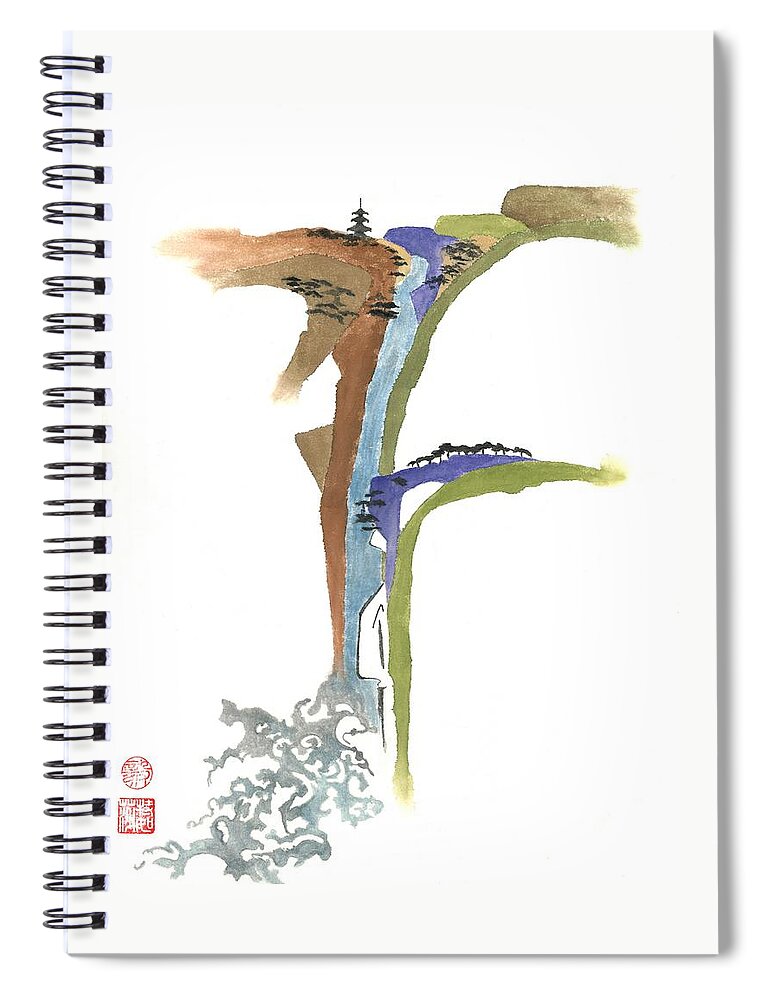Waterfall Spiral Notebook featuring the painting Waterfall by Terri Harris