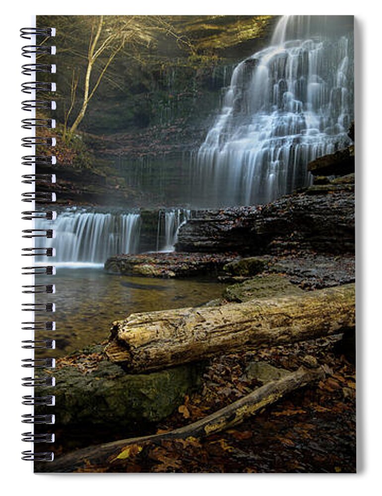 Tranquillity Spiral Notebook featuring the photograph Waterfalls by Mati Krimerman