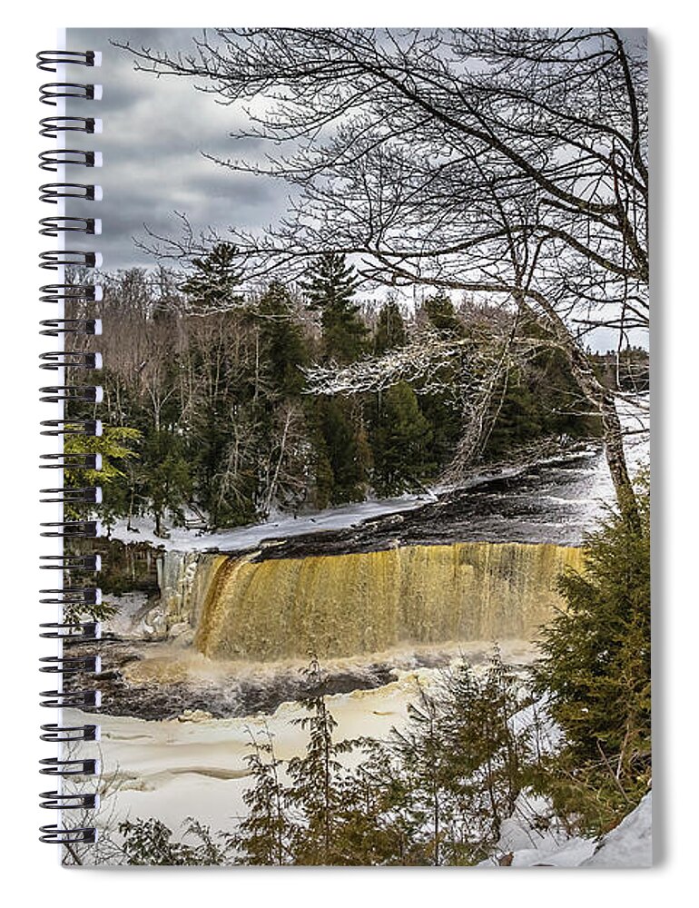 Waterfalls Upper Tahquamenon Spiral Notebook featuring the photograph Waterfalls Upper Tahquamenon Winter -6040 by Norris Seward