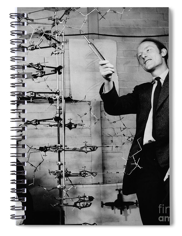 Watson Spiral Notebook featuring the photograph Watson and Crick by A Barrington Brown and Photo Researchers