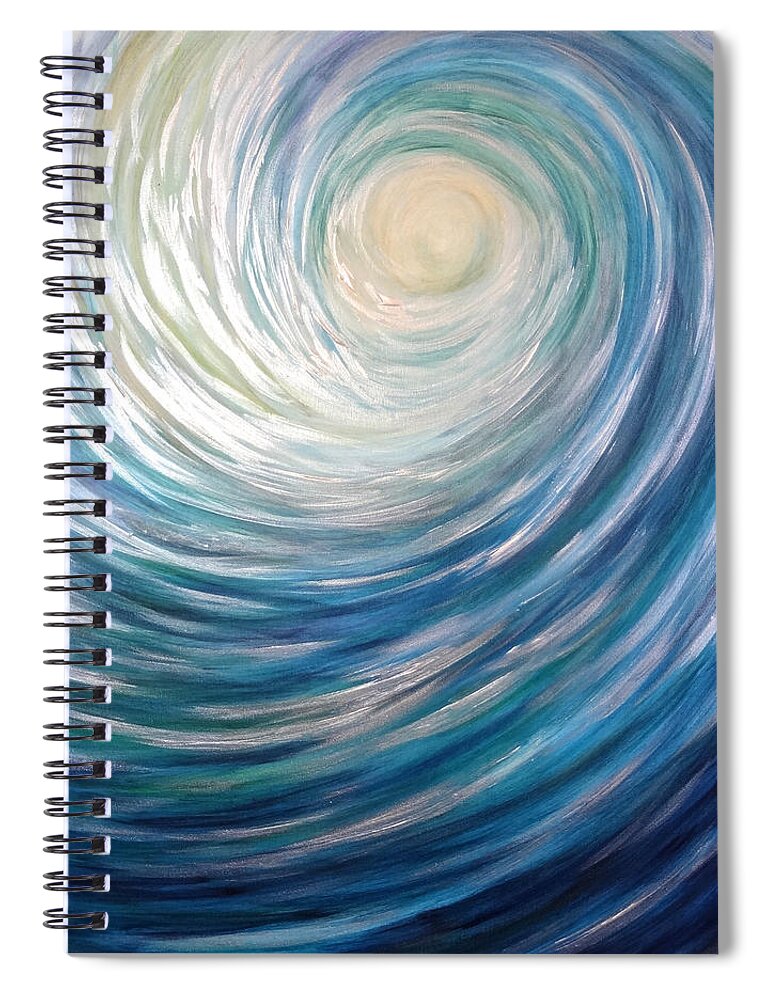 Wave Spiral Notebook featuring the painting Wave of Light by Michelle Pier