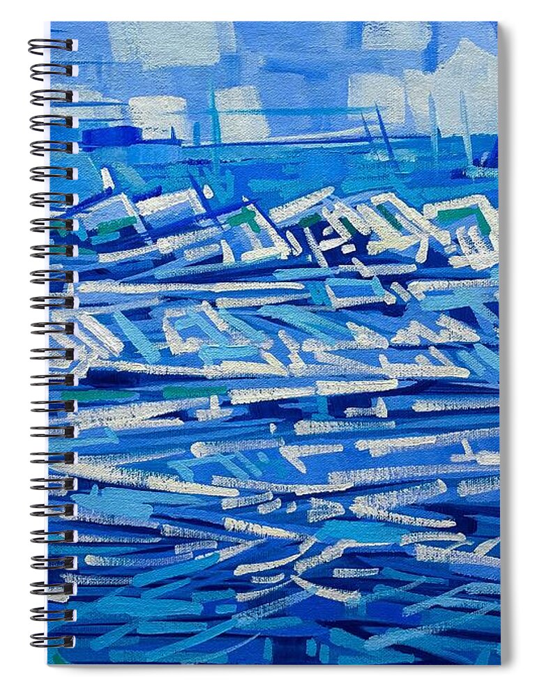 Waves Spiral Notebook featuring the painting Waves by Enrique Zaldivar