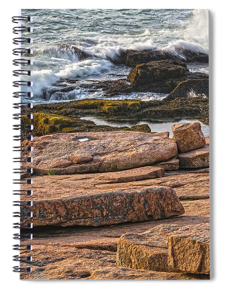 Seascapes Spiral Notebook featuring the photograph Waves Of Stone by Angelo Marcialis