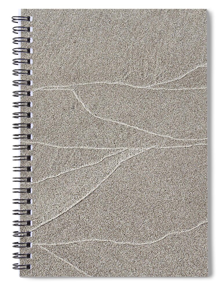 Sand Spiral Notebook featuring the photograph Waves of Time and Time Again in the Sand by Kathi Mirto