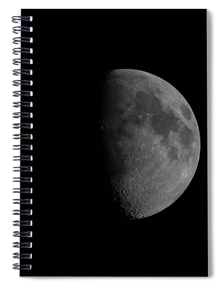 Waxing Gibbous Moon Spiral Notebook featuring the photograph Waxing Gibbous Moon by Ernest Echols