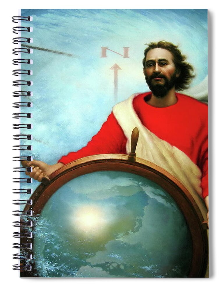 Jesus Spiral Notebook featuring the painting We are the world by Yoo Choong Yeul
