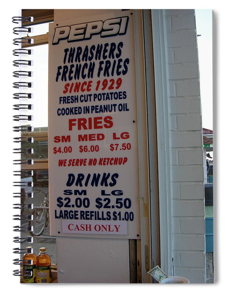 Thrashers Spiral Notebook featuring the photograph We Serve No Ketchup by Kim Bemis