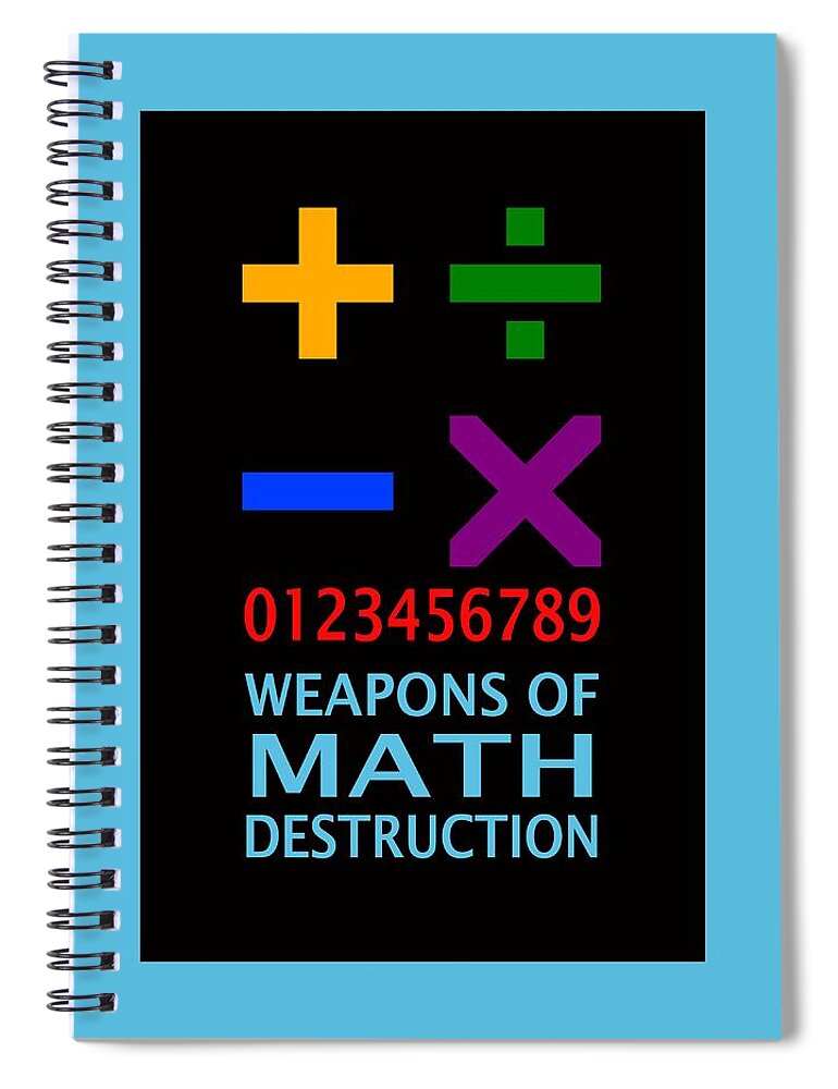 Arithmetic Spiral Notebook featuring the digital art Weapons by Mal Bray