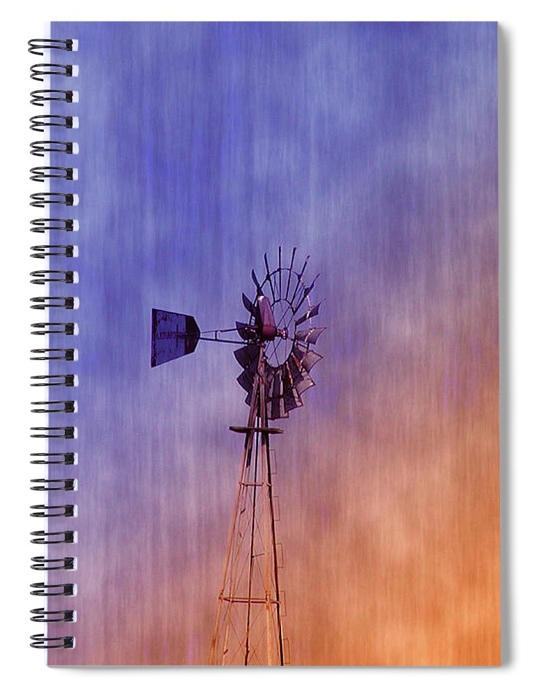 Weather Vane Spiral Notebook featuring the photograph Weather Vane Sunset by Bill Cannon