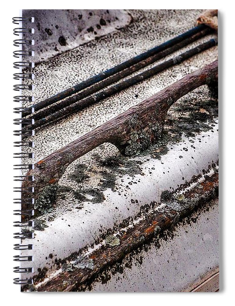 Boats Spiral Notebook featuring the photograph Weathered Boat Details by Buck Buchanan