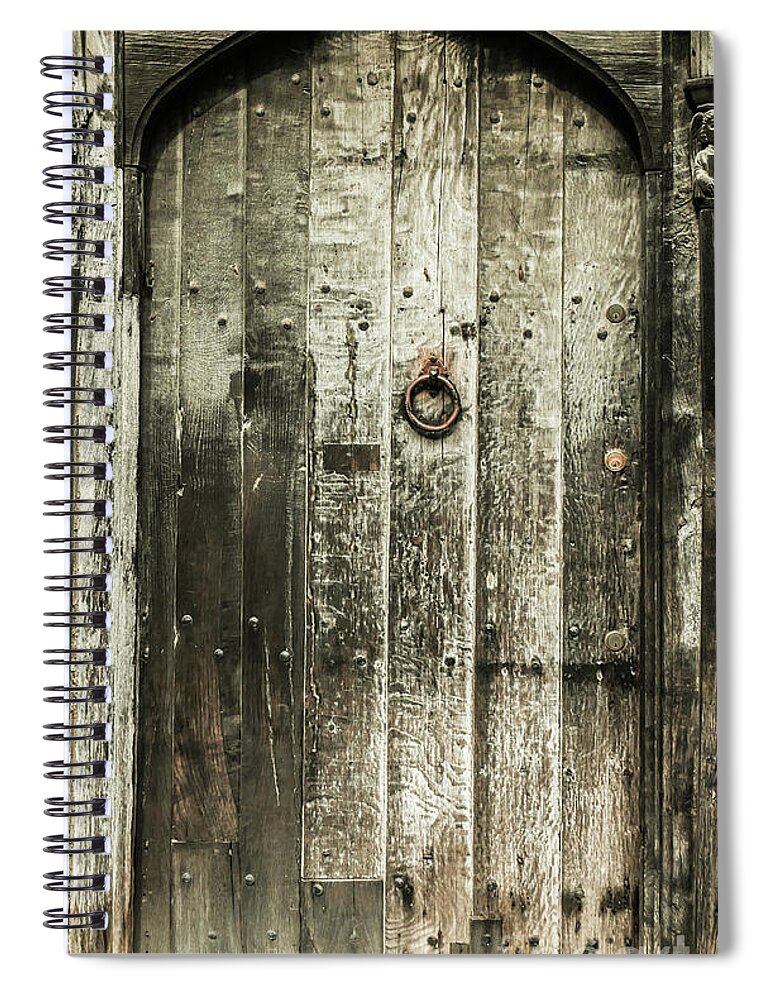 Doors Of The World Series By Lexa Harpell Spiral Notebook featuring the photograph Weathered and Worn by Lexa Harpell