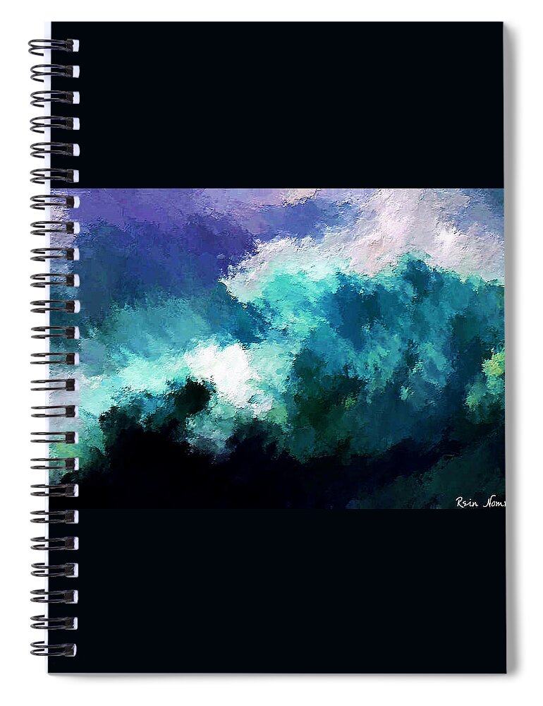 Breaking Waves Spiral Notebook featuring the digital art Weathering the Storm by Rein Nomm