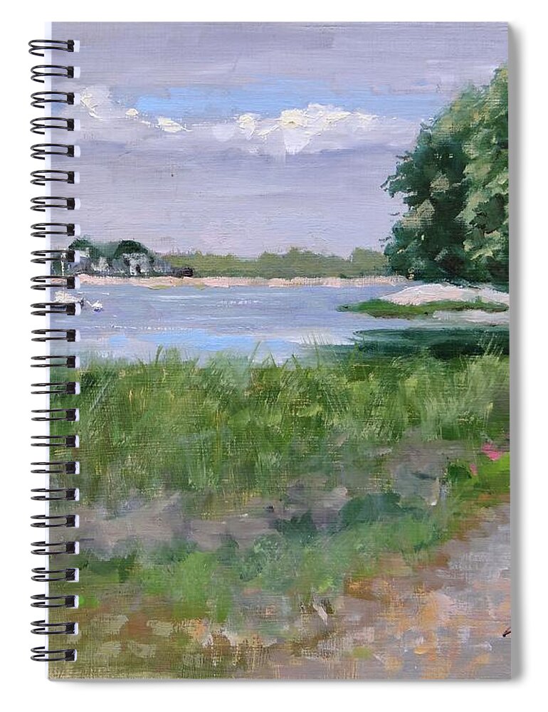 Plein Air Painting Spiral Notebook featuring the painting Webb Park by Laura Lee Zanghetti